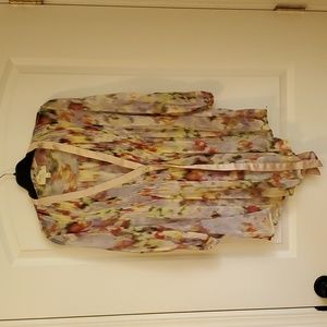 Elizabeth and James silk floral sheer blouse size S
